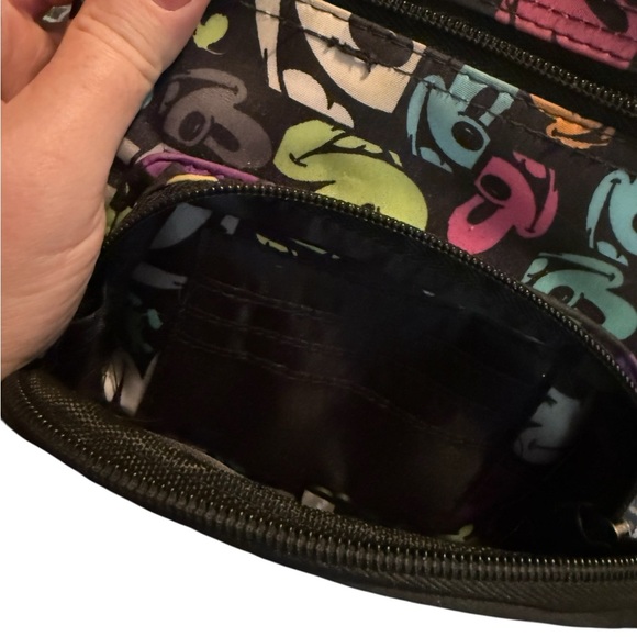 Disney Parks Mickey Mouse Multicolor Nylon Crossbody Handbag  - 6.25" x 8.5" - Picture 8 of 14